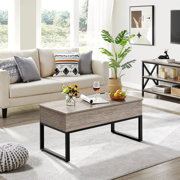 Lift Top Coffee Table With Storage Compartments Side Drawer Center Table Tea Table For Living Room Home Furniture Wood Metal Frame Easy